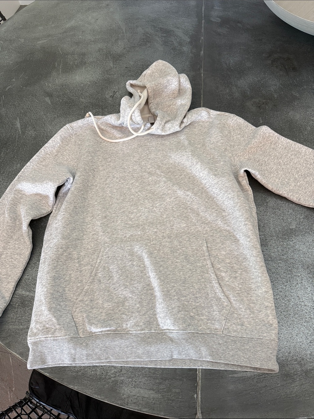 SKIMS Men's Crewneck Hoodie in Light Gray Heather
